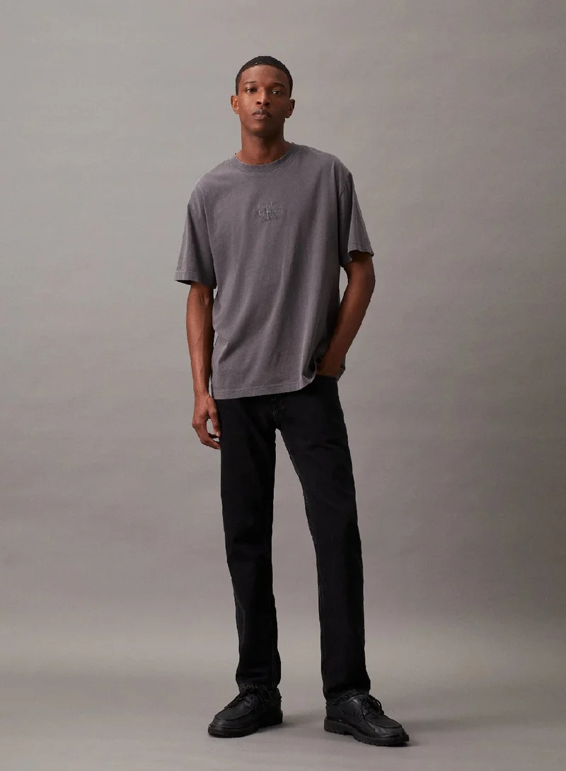 Calvin Klein Jeans Washed Black Relaxed Washed Cotton T-shirt for Men | Best Price UAE