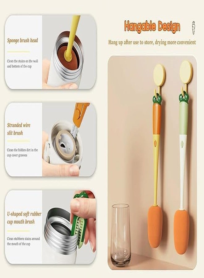 A4SHOP 3-in-1 Baby Bottle Brush Cleaner Set - Multifunctional Bottle Cleaning Brush with Replaceable Sponge Head and Silicone Nipple Cup Cleaner Types of Bottles and Accessories - Image 3