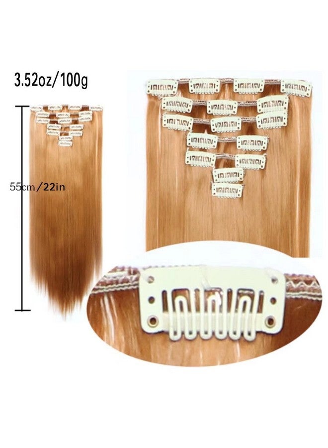 iLUU Luu 22" 100G Straight Synthetic Hairpiece 8D Shocking Pink Color Hair Extension Clip In 7Pcs Full Head 16 Clips Ins On Hair Extensions Hairpieces Wig For Women Party Cosplay - Image 3