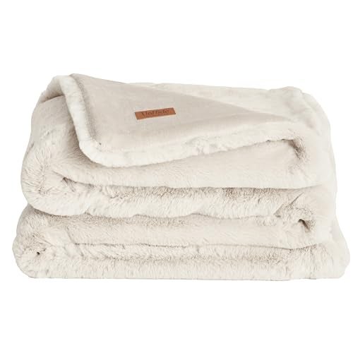 UnHide Marshmallow - Faux Fur Blanket - Heavy Weight, Extra Soft Blanket - Made from Recycled Materials - Machine Washable - Small (50" x 60") - Snow White - Image 1
