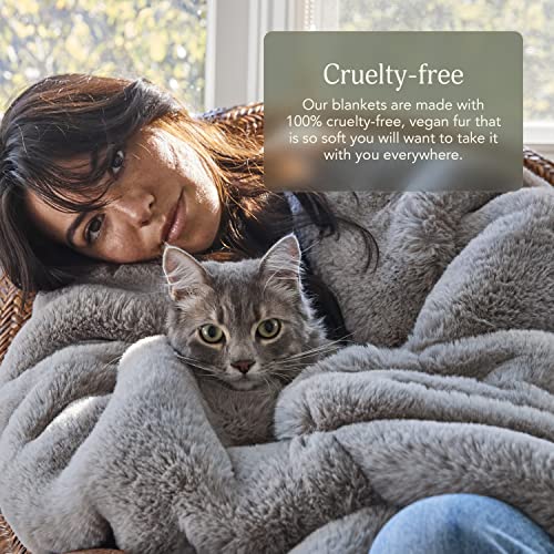 UnHide Marshmallow - Faux Fur Blanket - Heavy Weight, Extra Soft Blanket - Made from Recycled Materials - Machine Washable - Small (50" x 60") - Snow White - Image 5