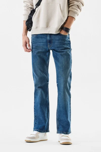 SNITCH Bootcut Washed Stretch Jeans