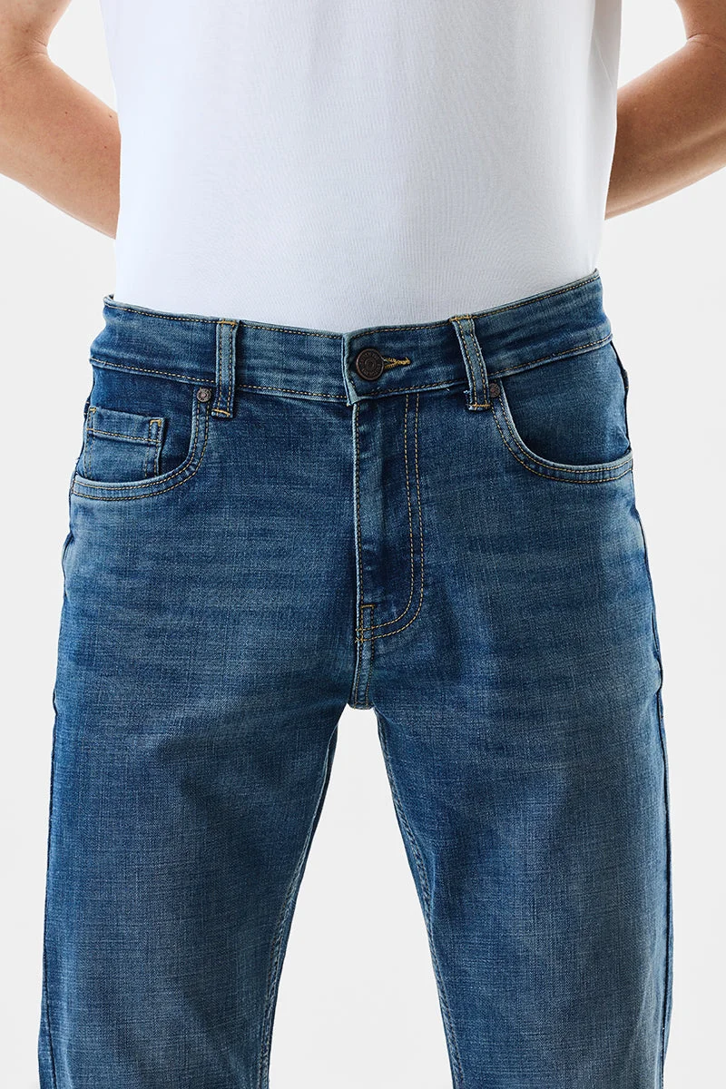 SNITCH Bootcut Washed Stretch Jeans
