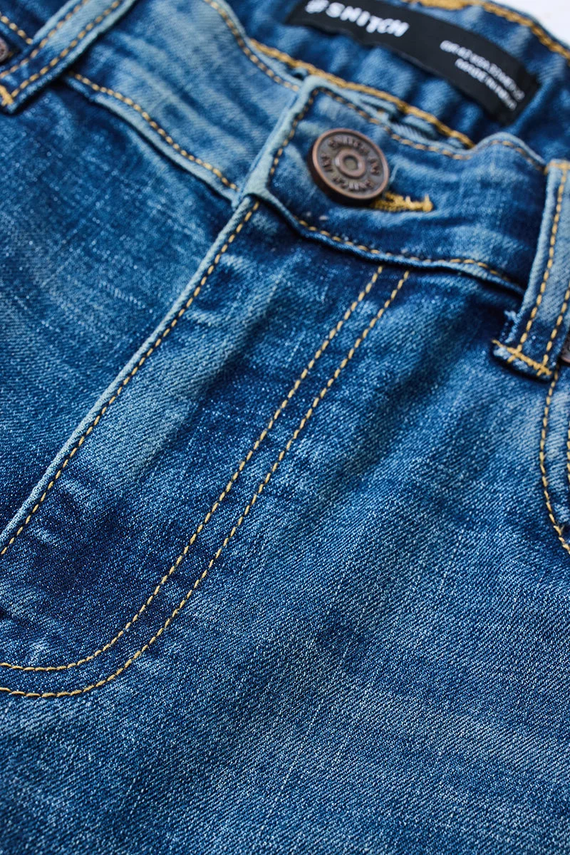 SNITCH Bootcut Washed Stretch Jeans