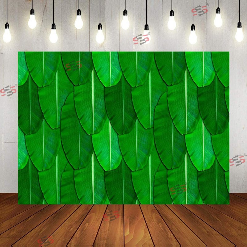S2S قماش خلفية زفاف أنيق بتصميم ورقة الموز | لجميع المهرجانات/الفعاليات المنزلية/المناسبات - Image 4