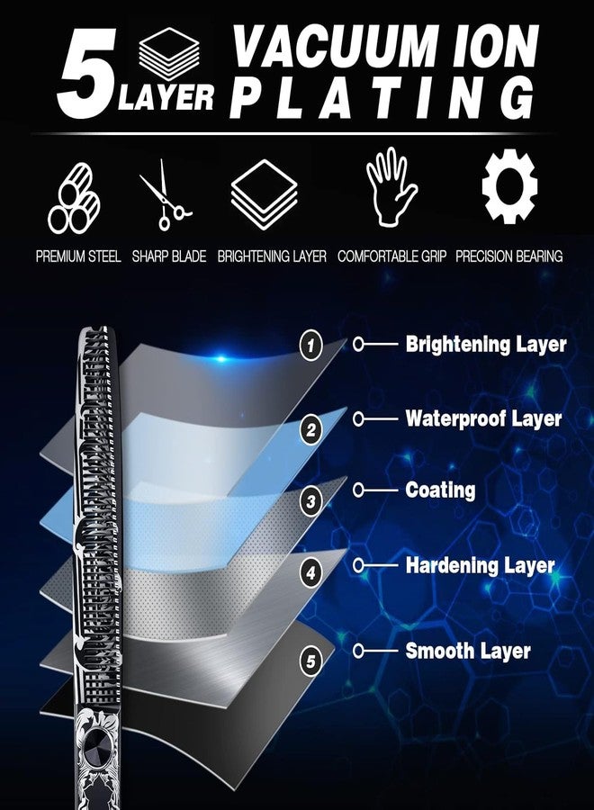 JASON 7" Thinning Dog Grooming Scissors, Ergonomic Pets Grooming Thinner Blender Shears Cat Trimming Texturizing with Offset Handle, Stainless Steel, Light Weight, Sharp, Safe, Comfortable Gift - Image 4