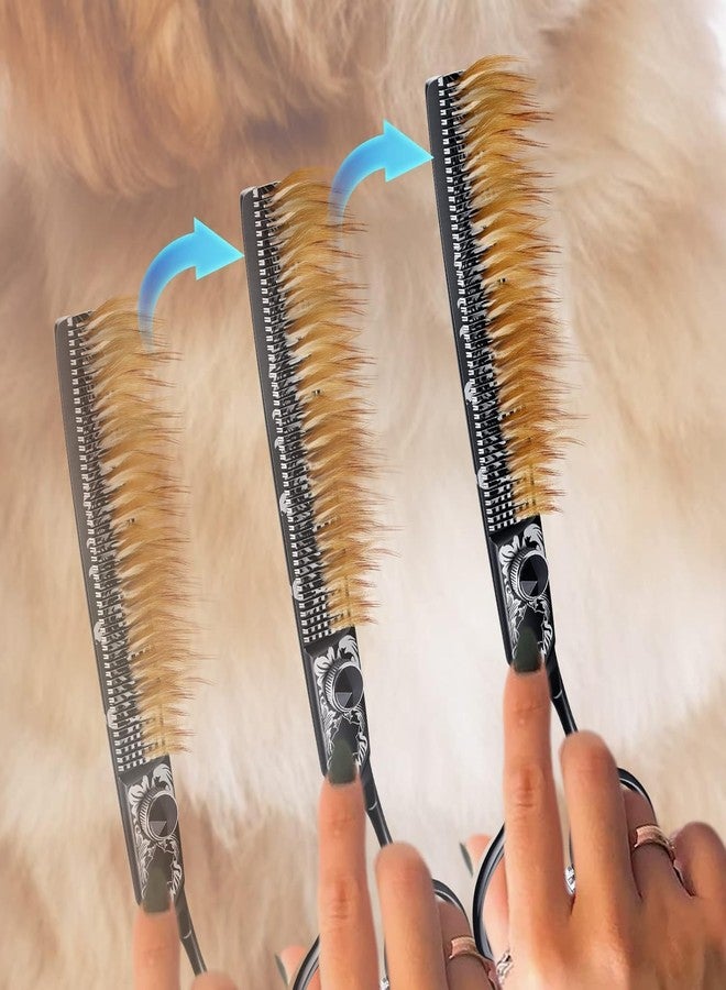 JASON 7" Thinning Dog Grooming Scissors, Ergonomic Pets Grooming Thinner Blender Shears Cat Trimming Texturizing with Offset Handle, Stainless Steel, Light Weight, Sharp, Safe, Comfortable Gift - Image 3