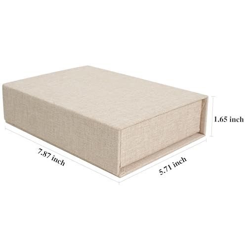 Hiwhy Photo Storage Box 5x7, Linen Photo Box, Memory Box Perfect to Store Your Photo, Pictures, Certificates, Scrapbooking Supplies, Keepsakes and Jewelry Beige - Image 4
