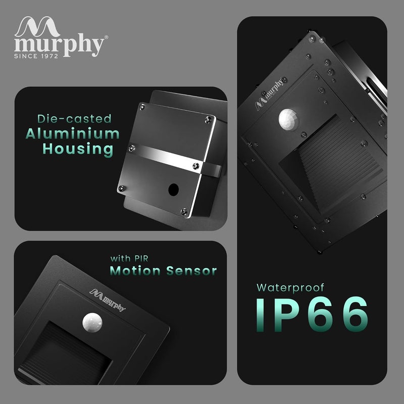 Murphy 3Watt Conceal Motion Sensor Wall Step Light Outdoor and Indoor LED Foot Light with Aluminium IP65 Grade Waterproof Body Warm White Pack of 3 - Image 3