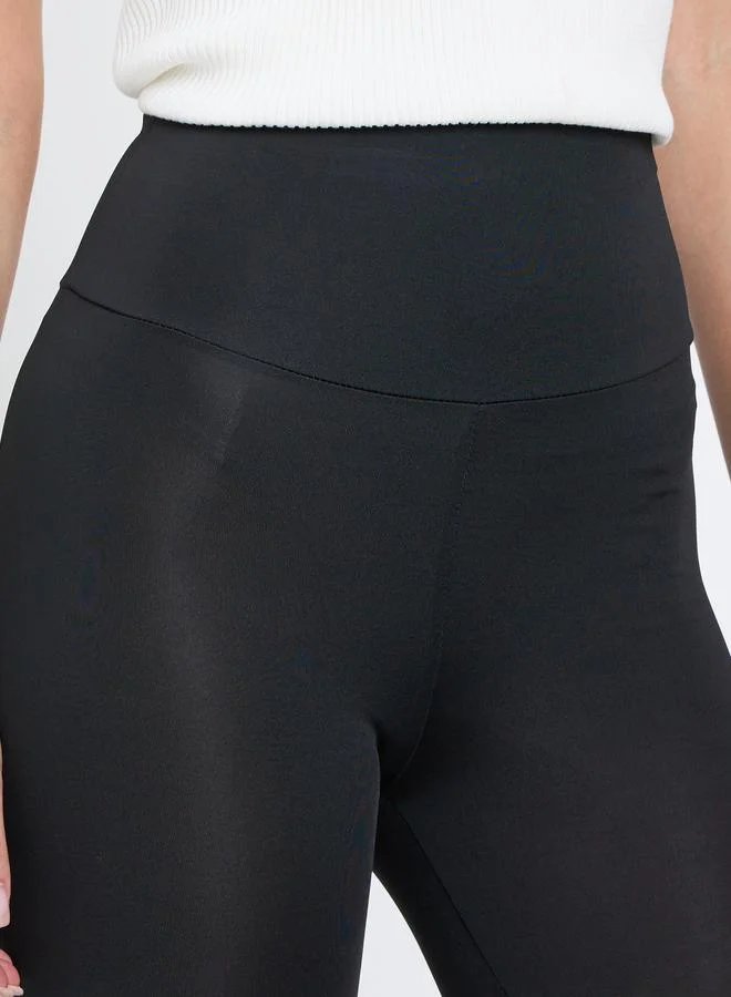 تايك تو بنطال ليقنز سادة بخصر متوسط