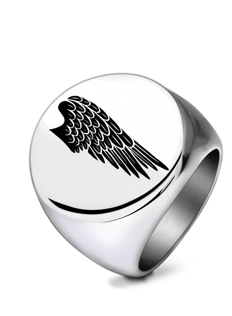 Loquat Stainless Steel Solid Polished Signet Ring