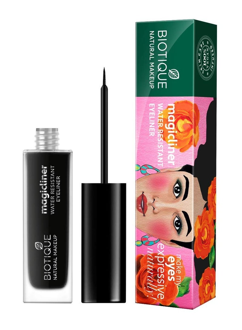 Biotique liquid magicliner midnight black 9ml natural makeup smudge proof long lasting eyeliner - Image 4