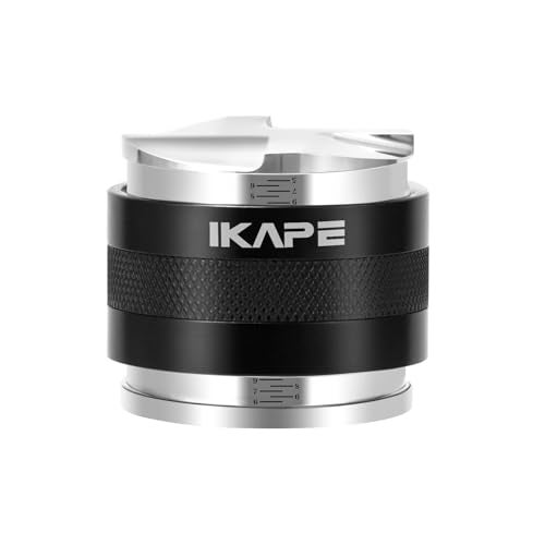 IKAPE Coffee Products, 51mm Coffee Distributor & Hand Tamper, Adjustable Depth Espresso Distributor Fits All 51mm Espresso Portafilter, Compatible with Delonghi Bottomless Portafilter (Black) - Image 1