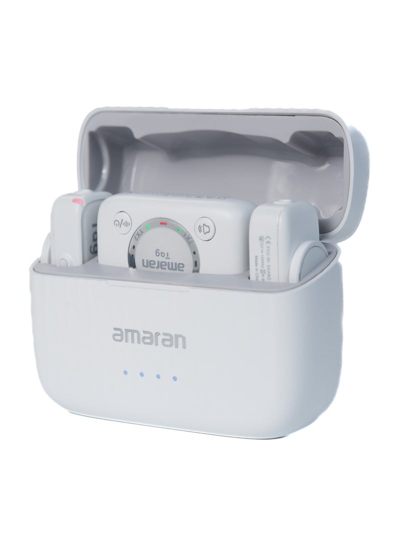 عماران نظام ميكروفون لاسلكي مزدوج من أبوتشر أماران - USB C (أبيض)  - Image 1
