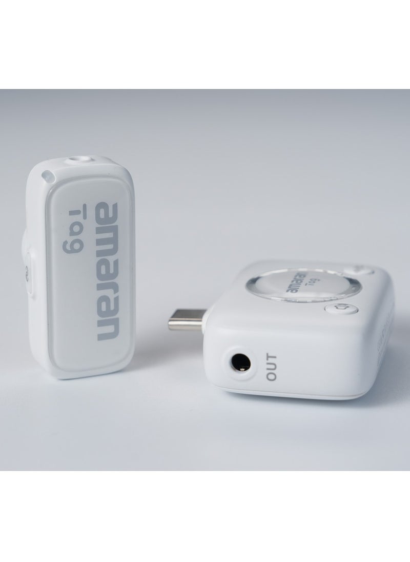 عماران نظام ميكروفون لاسلكي مزدوج من أبوتشر أماران - USB C (أبيض)  - Image 4