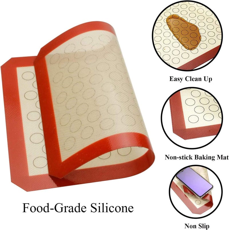 Wildone Baking Sheet with Silicone Mat Set, Set of 6 (3 Sheets + 3 Mats), Stainless Steel Cookie Sheet Baking Pan with Silicone Mat, Non Toxic & Heavy Duty & Easy Clean - Image 3