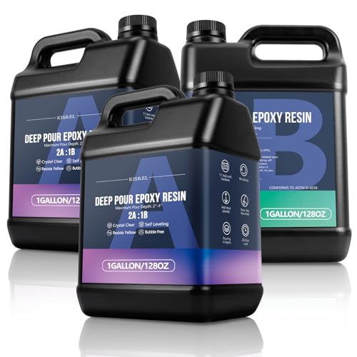 KISREL Deep Pour Epoxy Resin, 3 Gallon Resin Epoxy Kit (2:1) for 2-4 Inch Pour Depths，Bubble Free, Low Odour, Crystal Clear Casting Resin for Table Tops, River Tables, Wood Fillers, Crafts - Image 1