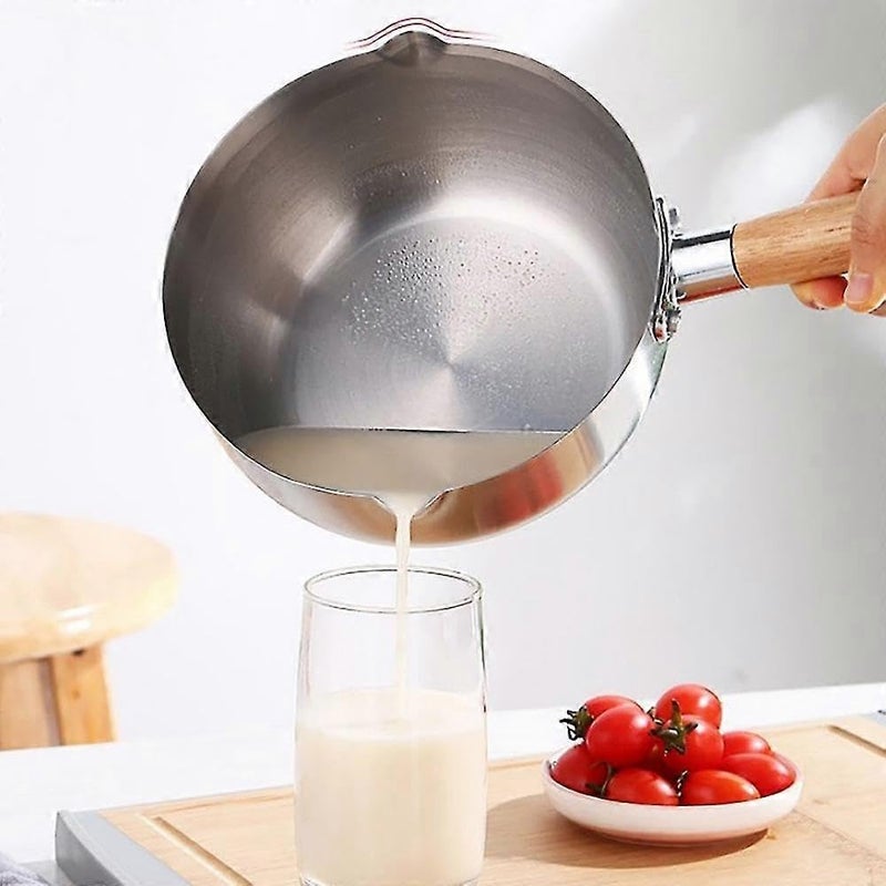 Cloudzy Sugar and Chocolate Melting Pot Saucepan Milk Pot with Wooden Handle Pouring Spout for Soup Noodles Traditional Japanese Butter Melting Sauce Pan - Image 4