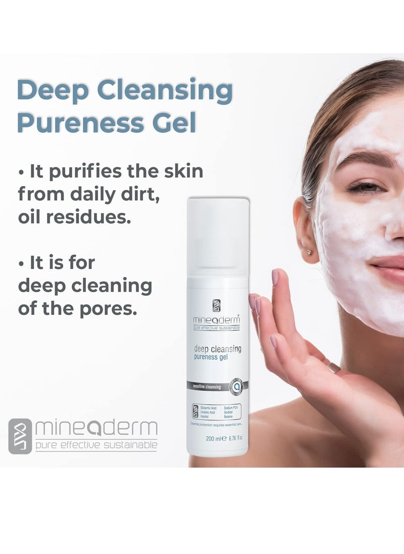 Mineaderm Deep Cleansing Pureness Gel for Daily Skin Facial Cleanser - Dissolves dirt, oil, and impurities - Deep Pore Cleansing Exfoliating, Anti Acne Face Wash - Daily Soothing Face Wash Lift and Removes  - Image 4