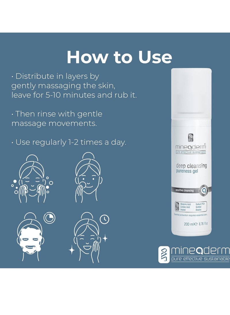 Mineaderm Deep Cleansing Pureness Gel for Daily Skin Facial Cleanser - Dissolves dirt, oil, and impurities - Deep Pore Cleansing Exfoliating, Anti Acne Face Wash - Daily Soothing Face Wash Lift and Removes  - Image 3