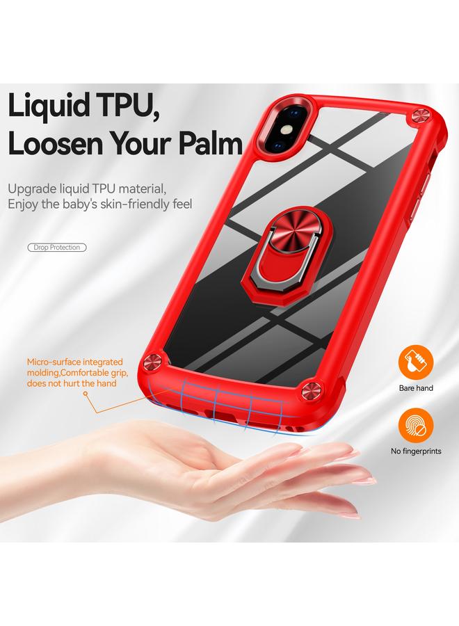 S-TOP Case For iPhone XR TPU + PC Lens Protection Phone Case with Ring Holder - Image 2
