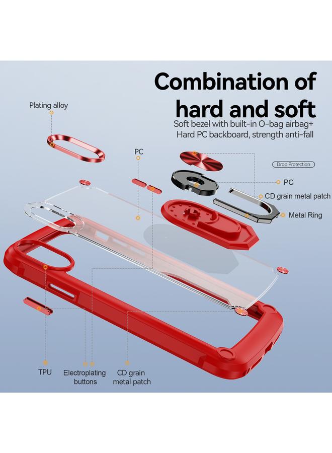 S-TOP Case For iPhone XR TPU + PC Lens Protection Phone Case with Ring Holder - Image 3
