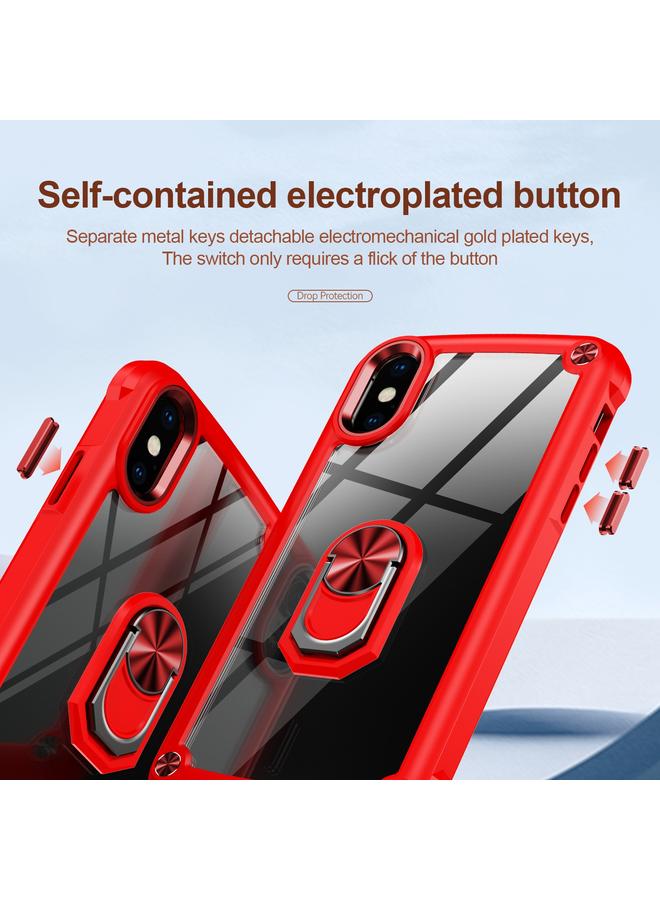 S-TOP Case For iPhone XR TPU + PC Lens Protection Phone Case with Ring Holder - Image 4