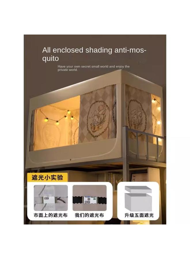 الأزرق جي دبليو 一体式床帘蚊帐学生宿舍遮光上铺上下铺2024新款窗帘床幔帘子遮挡 - Image 5