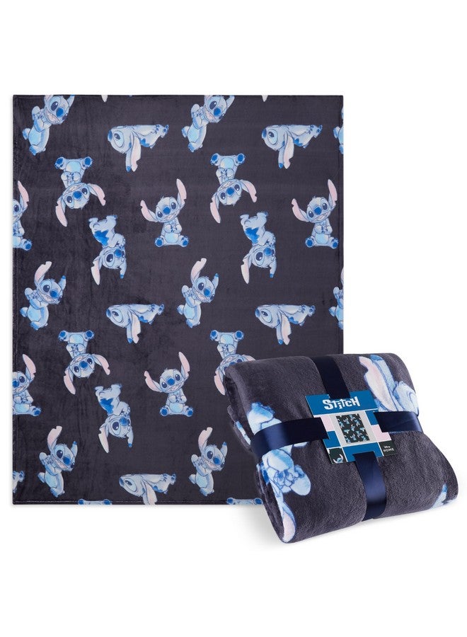 Disney Disney Stitch Throw Blanket Soft Fleece Blanket Bedroom Accessories 59 x 51” (Blue Stitch)  - Image 1