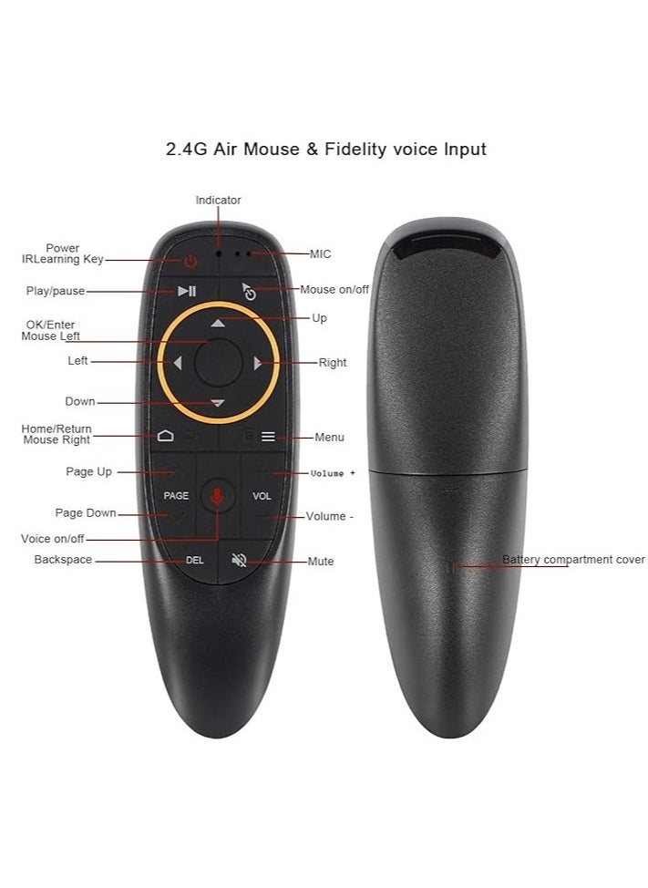 Generic - G10 Voice Air Fly Mouse, 2.4G Wireless 6 Axis Gyroscope Air Mouse Remote Control, IR Learning Controller for Android TV Box T9 H96 Max X96 X88 Mini M8s A95x - Image 1