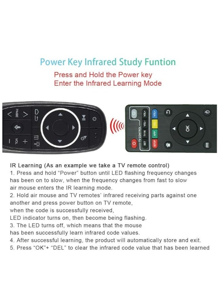 Generic - G10 Voice Air Fly Mouse, 2.4G Wireless 6 Axis Gyroscope Air Mouse Remote Control, IR Learning Controller for Android TV Box T9 H96 Max X96 X88 Mini M8s A95x - Image 1