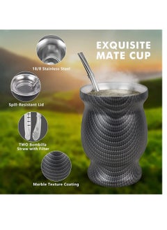 Yerba Mate Tea Cup, Stainless Steel Double Walled Easy Wash Household Insulation Cup, Mate Gourds for Yerba Mate Loose Leaf Drinking, Includes Bombilla Straw and Cleaning Brush, 230 ML - pzsku/ZAF3CD461517E92D67A5BZ/45/_/1713419244/76574743-a75f-4f8b-b76e-50e01ef9527b