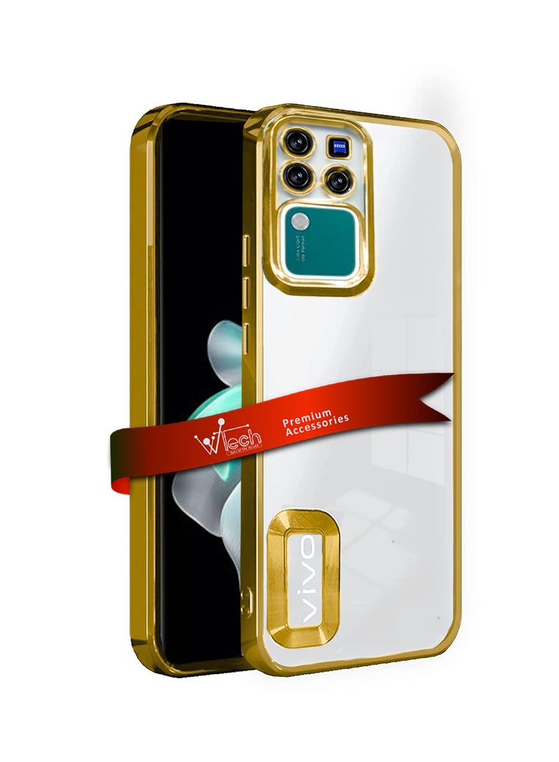 Wtech TPU Luxury Plating Raised Lips Camera Hole Case Cover For Vivo V30 / V30 Pro 5G 2024 Gold - Image 1
