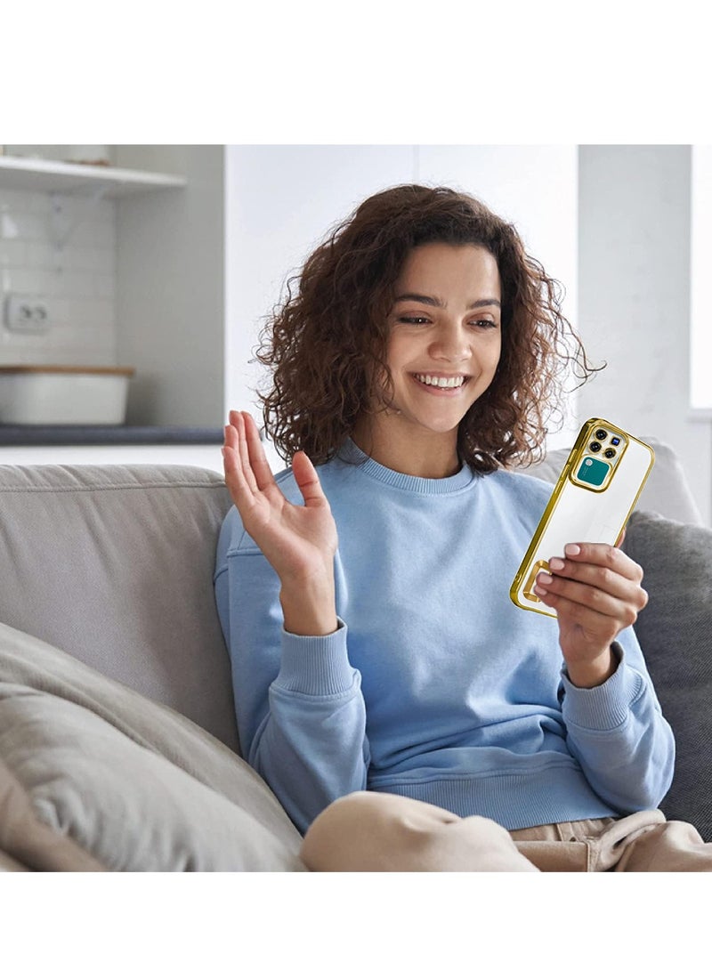 Wtech TPU Luxury Plating Raised Lips Camera Hole Case Cover For Vivo V30 / V30 Pro 5G 2024 Gold - Image 3