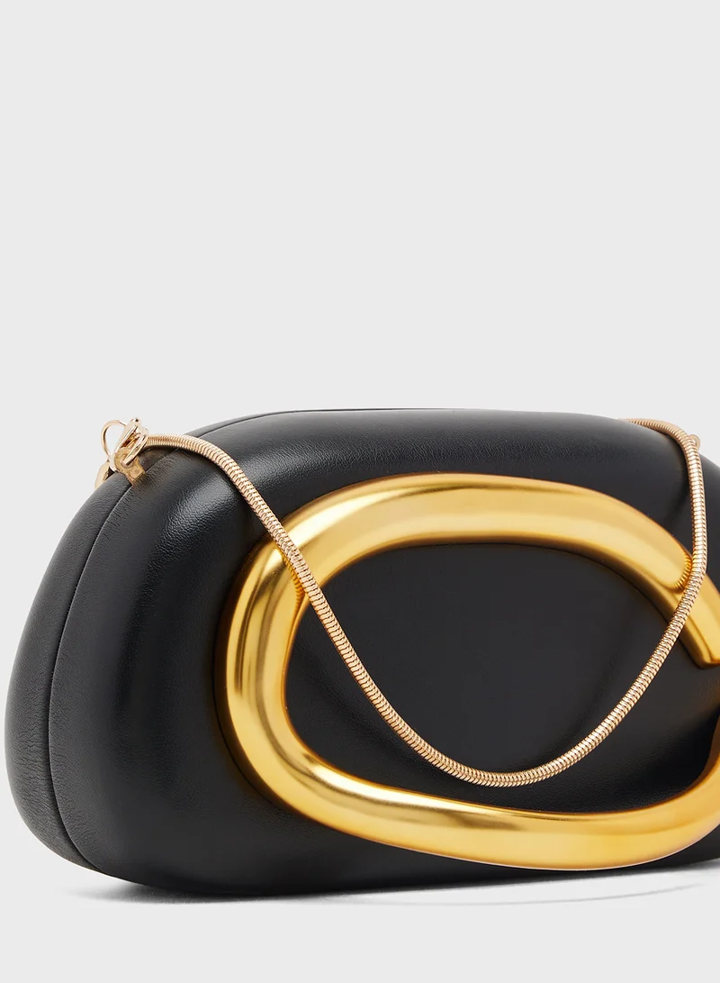 ELLA Gold Accent Statement Chain Clutch