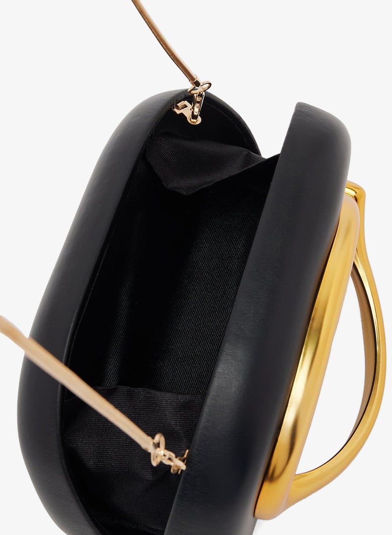 ELLA Gold Accent Statement Chain Clutch - Image 5
