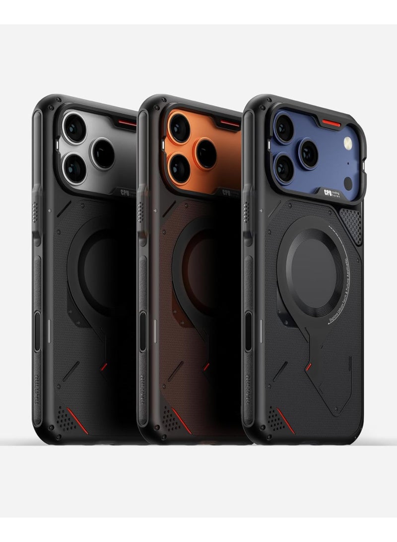 Aulumu A17 Rugged Case for iPhone 17 Pro Max | MagSafe Compatible | Integrated Drop Protection | Touch-Sensitive Buttons | Military-Grade Outdoor Design Black - Image 2