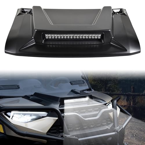 SAUTVS Sport Hood Scoop with LED Spotlight for Ranger XP 1000/Crew XP 1000 18-24, Hood Scoop with LED Auxiliary Light Kit for Polaris Ranger XP 1000/ Ranger 1000 XP Crew 2018-2024 Accessories - Image 1