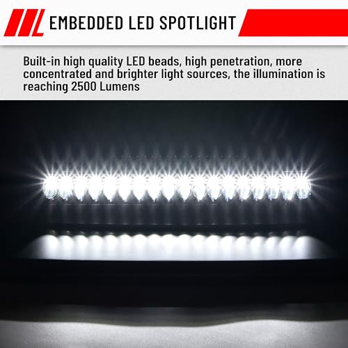 SAUTVS Sport Hood Scoop with LED Spotlight for Ranger XP 1000/Crew XP 1000 18-24, Hood Scoop with LED Auxiliary Light Kit for Polaris Ranger XP 1000/ Ranger 1000 XP Crew 2018-2024 Accessories - Image 2