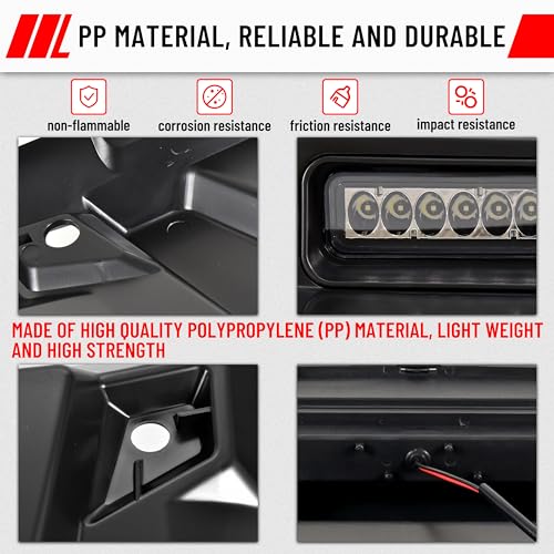 SAUTVS Sport Hood Scoop with LED Spotlight for Ranger XP 1000/Crew XP 1000 18-24, Hood Scoop with LED Auxiliary Light Kit for Polaris Ranger XP 1000/ Ranger 1000 XP Crew 2018-2024 Accessories - Image 5