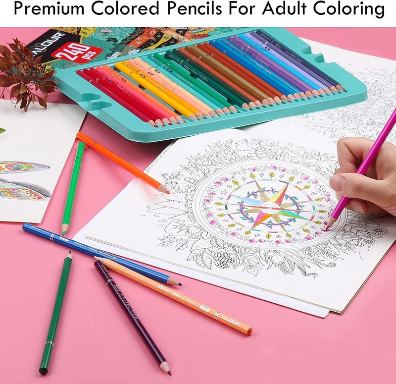 KALOUR Artists Premium Colour Pencil Set In Elegant Tin Box 240 Colour Pencil 3 Mm Soft Core Pencil Set Ink Multicolor - Image 5