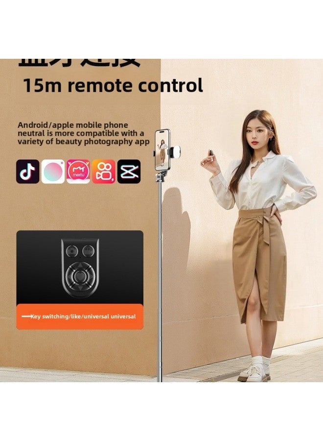 Loquat 2025 Selfie Stick Tripod Mobile Phone Camera Artifact 360 Degree Rotating Portable Travel Bluetooth Remote Control-Color:1.4m WhiteUpgraded Version 【integrated Folding + Upgraded Keel Tripod Support  - Image 3