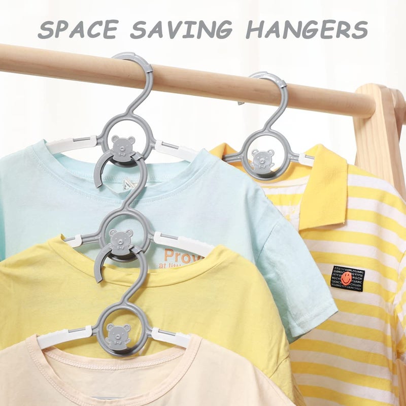 MJRASG 40 Pack Baby Hangers For Closet Plastic Kids Hangers Clothes Space Saving Hangers Non Slip Extendable Baby Hangers For Nursery Toddler Heavy Duty Clothing Hangers Bulk  Grey - Image 5