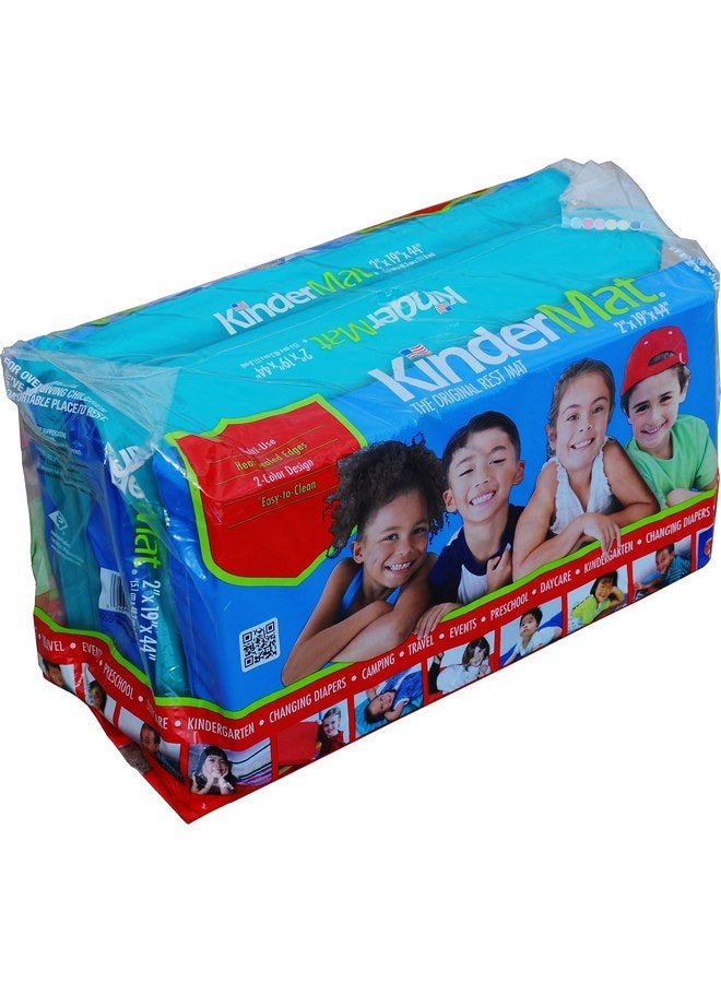 KinderMat, Jr. Daydreamer 2" Thick Rest Mat, 4-Section Rest Mat, 44" x 19" x 2", Blue/Teal, Great for School, Daycare, Travel, and Home, Made in The USA - Image 3