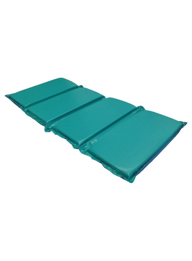 KinderMat, Jr. Daydreamer 2" Thick Rest Mat, 4-Section Rest Mat, 44" x 19" x 2", Blue/Teal, Great for School, Daycare, Travel, and Home, Made in The USA - Image 1