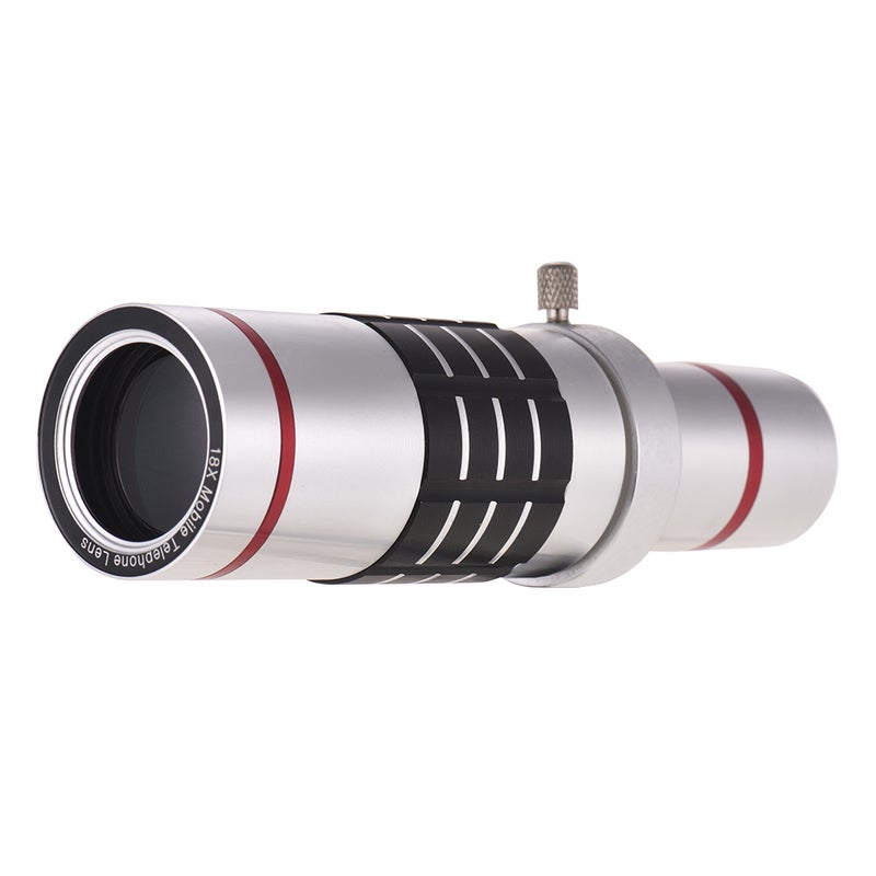 18X Optical Zoom Mobile Phone Telephoto Lens with Tripod for iPhone Samsung HTC Nokia Sony Silver - Image 2