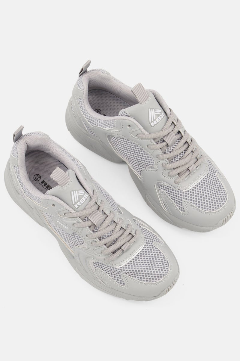 RBX Women Lace Up Sports Shoes, Grey - Image 4