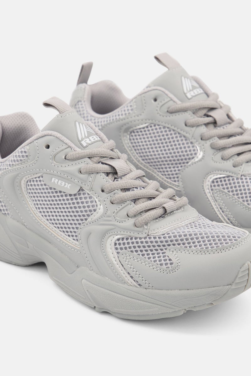 RBX Women Lace Up Sports Shoes, Grey - Image 2