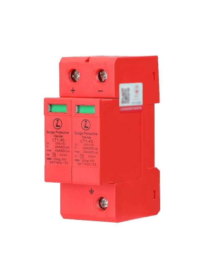 Plug-in Type Solar Photovoltaic Power Surge Protector Surge Protectives Device 2P-40KA-DC1000V 