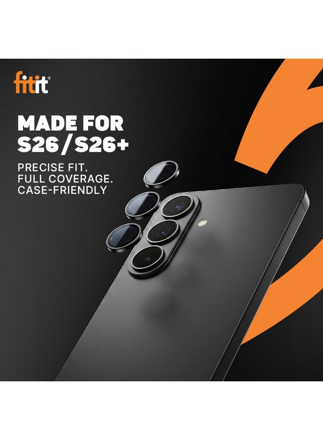 FITIT حامي عدسة الكاميرا Fitit لهاتف سامسونج S26 بلس - زجاج مقسى 9H مع حلقة ألمنيوم، مضاد للبصمات، سهل التركيب - fitit - Image 2